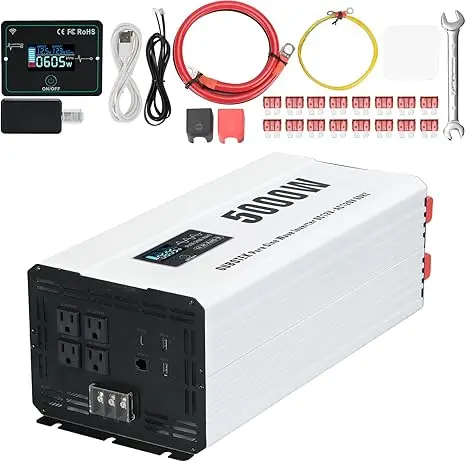 Sine Wave Power Inverter - 5k W - 12v DC to 120v AC